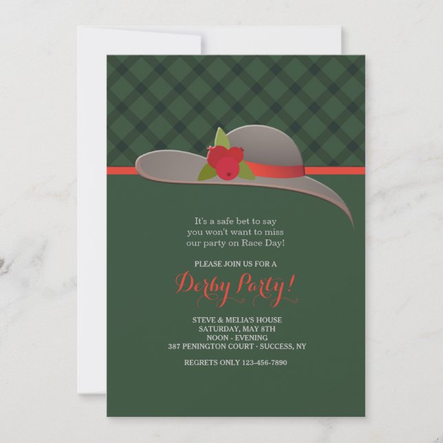 Derby Hat Invitation (Front)