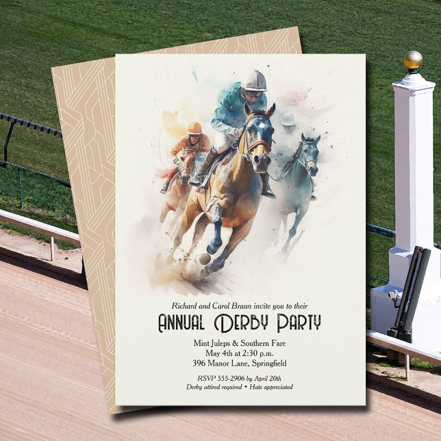 Derby Horse and Jockey Party Invitation (Racehorses and Jockeys Derby Party Invitations - INSTANT DOWNLOAD and/or PRINTED or both!)