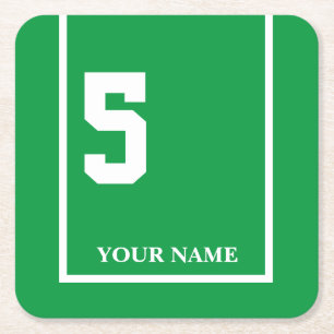 Derby Horse Race Green 5 Personalised Square Paper Coaster