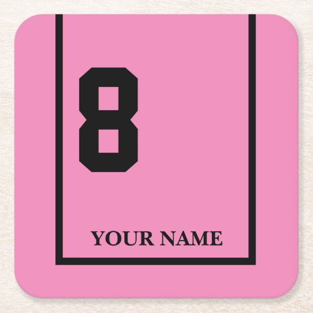 Derby Horse Race Pink 8 Personalised Square Paper Coaster (Front)