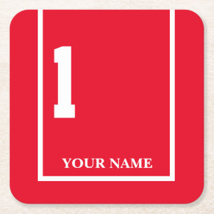 Derby Horse Race Red 1 Personalised Square Paper Coaster