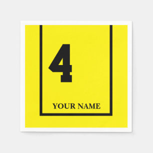Derby Horse Race Yellow 4 Custom Paper Napkin