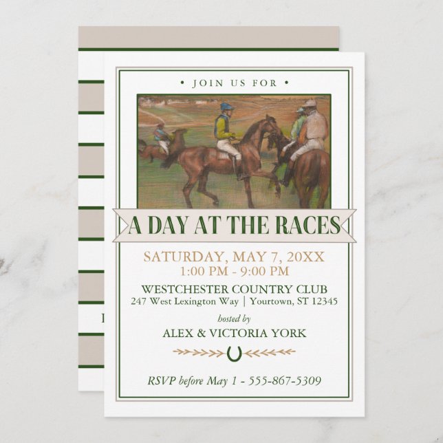 Derby Horse Racing Party | Edgar Degas Invitation (Front/Back)