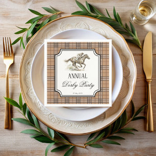 Derby horse racing party elegant gingham napkin