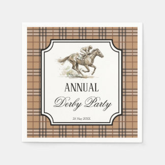 Derby horse racing party elegant gingham napkin