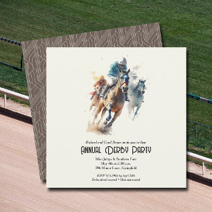 Derby Horses and Jockeys Party Invitation
