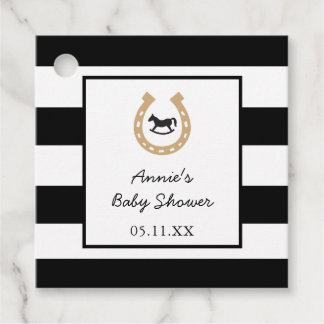 Derby Horseshoe Rocking Horse Baby Shower Favour Tags