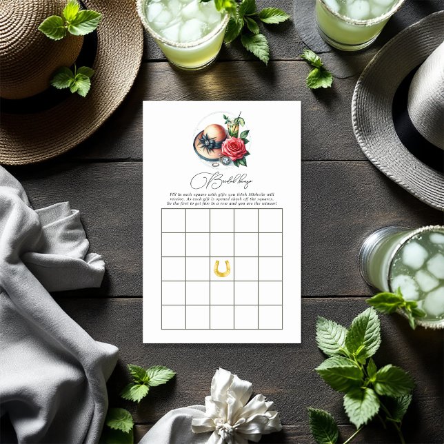 Derby-Inspired Bridal Shower Bingo Game (Derby-Inspired Bridal Shower Bingo Game)