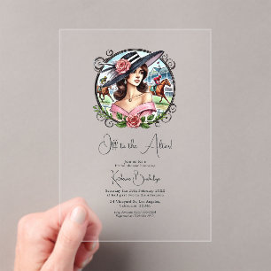 Derby-Inspired "Off to the Altar" Bridal Shower Acrylic Invitations