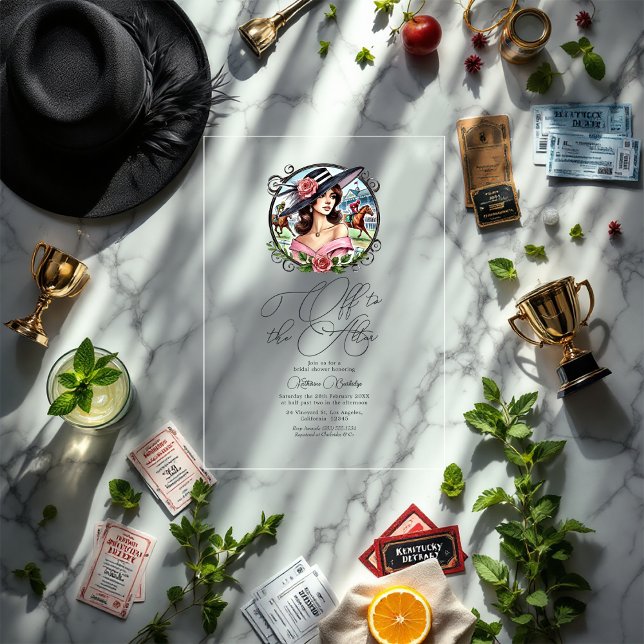 Derby-Inspired "Off to the Altar" Bridal Shower Acrylic Invitations (Derby-Inspired "Off to the Altar" Bridal Shower Acrylic Invitations)