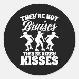 Derby Kisses Roller Derby Skater Skates Roller Ska Classic Round Sticker