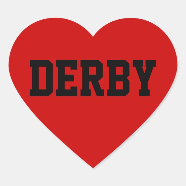 Derby Love Heart Sticker (Front)