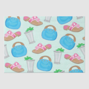 Derby Mint Julep & Bermuda Bag Pattern Tissue Paper