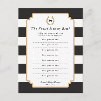 Derby Mummy Quiz Spring Baby Shower Game Card