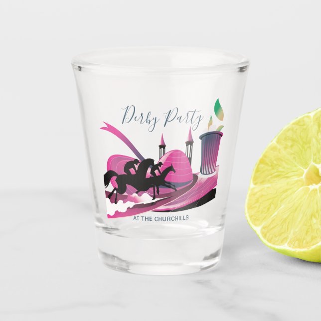 Derby Party Art Deco Shot Glass (Front)