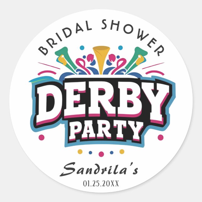 DERBY PARTY CLASSIC ROUND STICKER (Front)