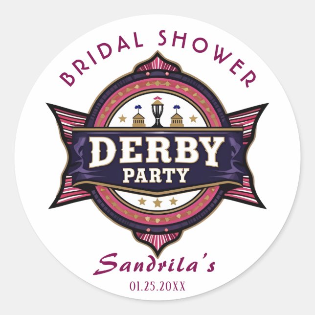 DERBY PARTY CLASSIC ROUND STICKER (Front)