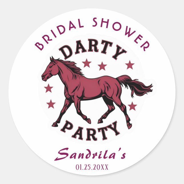DERBY PARTY CLASSIC ROUND STICKER (Front)