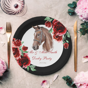 Derby party horse equestrian party personalised paper plate