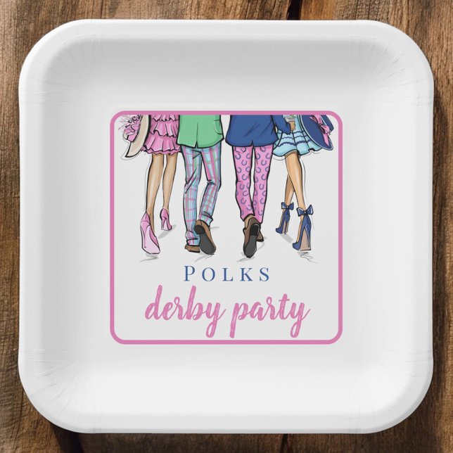 Derby Party Horse Racing Fashion Preppy Custom Paper Plate (Creator Uploaded)