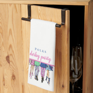 Derby Party Horse Racing Fashion Preppy Custom Tea Towel