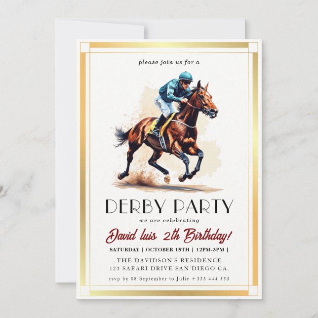 Derby party invitation (Front)