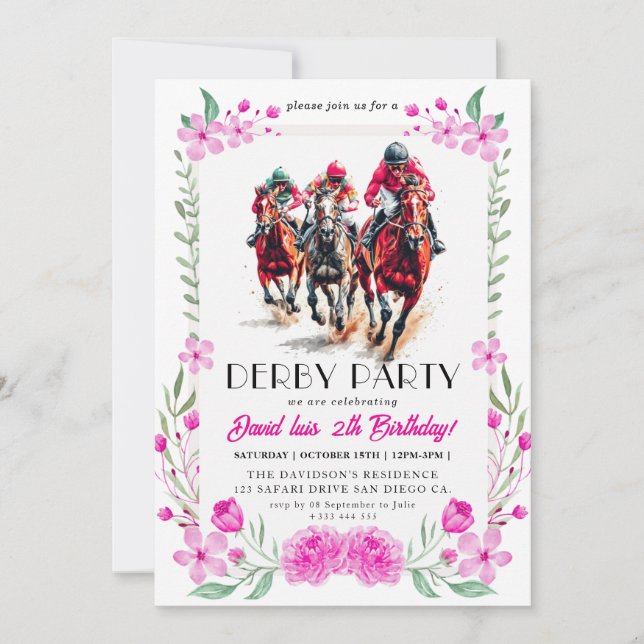Derby party invitation (Front)