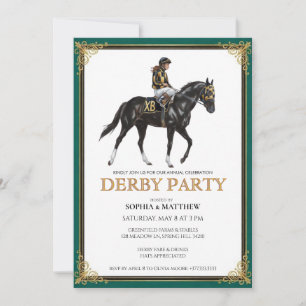Derby Party Invitation Horseshoe Floral Wall Art