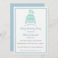Derby Party Invitation w\ Watercolor Jockey Silks