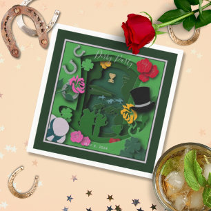 Derby Party Paper Cutout Effect Napkin