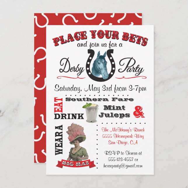 derby Party Poster Invitation (Front/Back)