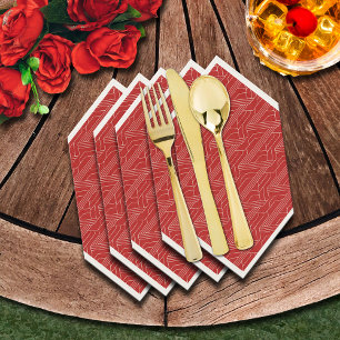 Derby Party Red and Ivory Napkin