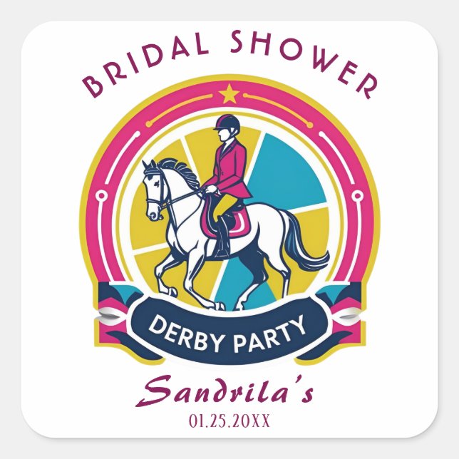 DERBY PARTY SQUARE STICKER (Front)