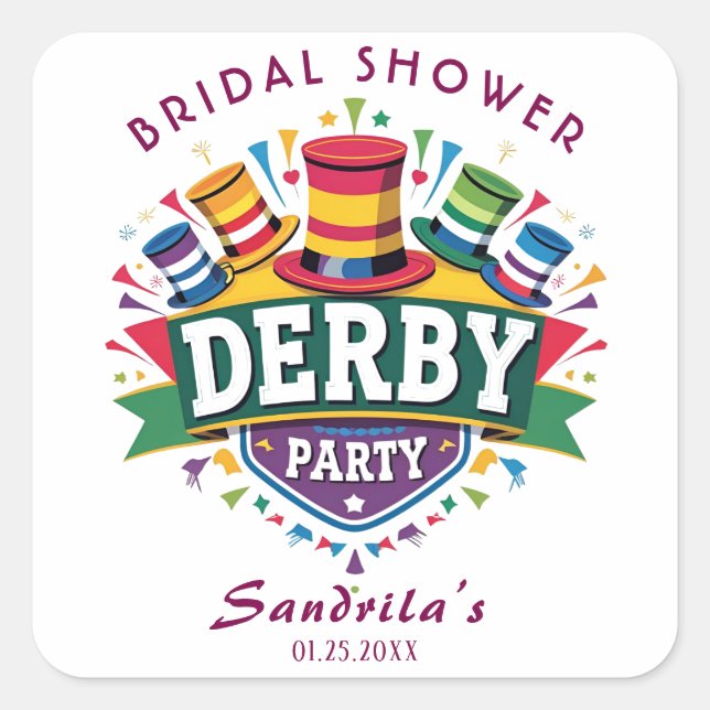 DERBY PARTY SQUARE STICKER (Front)