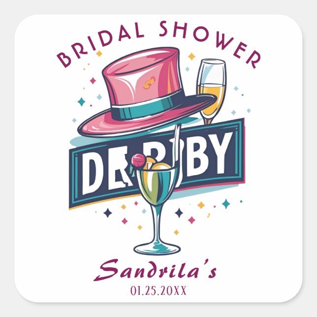 DERBY PARTY SQUARE STICKER (Front)