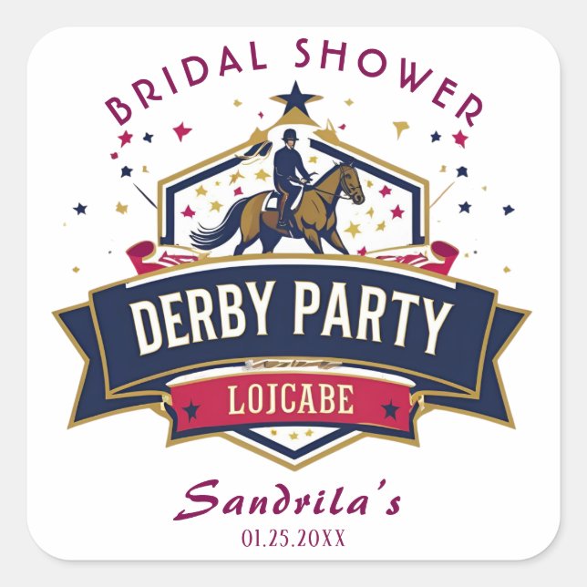 DERBY PARTY SQUARE STICKER (Front)
