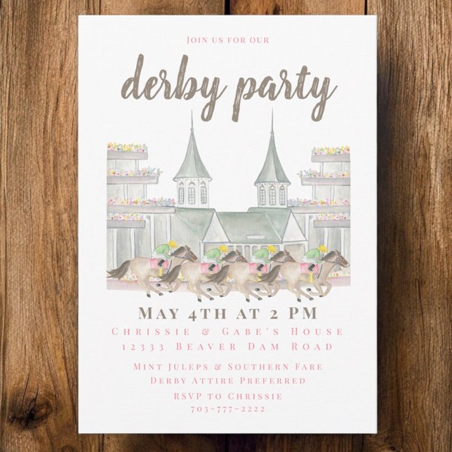 Derby Party with Jockeys and Iconic Twin Spires Invitation (Creator Uploaded)