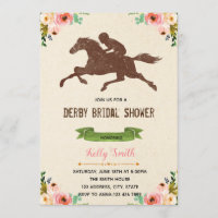 Derby shower party invitation card