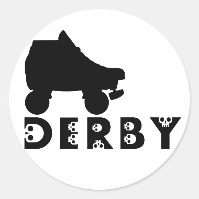 derby : skullphabet classic round sticker (Front)