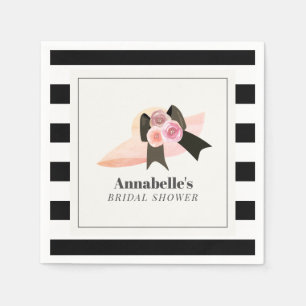 Derby Style Big Pink Hat Rose Bridal Shower Napkin