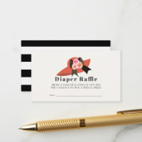 Derby Style Big Red Hat Rose Diaper Raffle Ticket