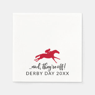 Derby Theme Jockey and Race Horse Custom Napkin