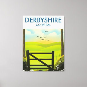 Derbyshire Landscape travel poster Canvas Print