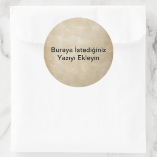 Deri Görünümlü Tasarım Classic Round Sticker