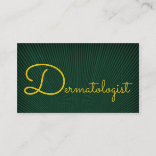 Dermatologist Green and Gold Business Card