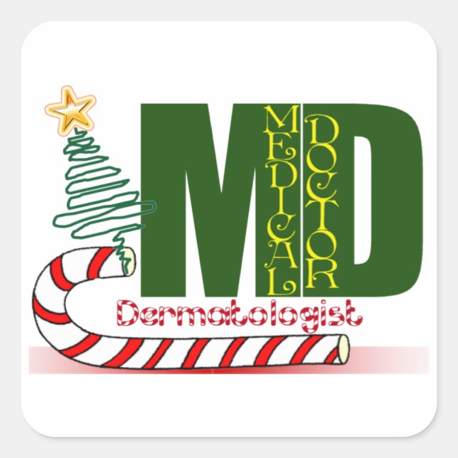 Dermatologist MERRY CHRISTMAS Square Sticker (Front)