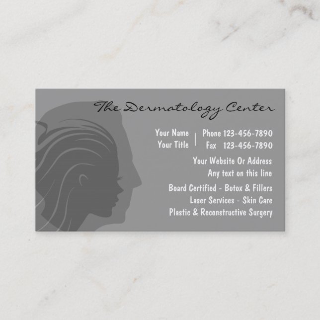 Dermatology Business Cards (Front)