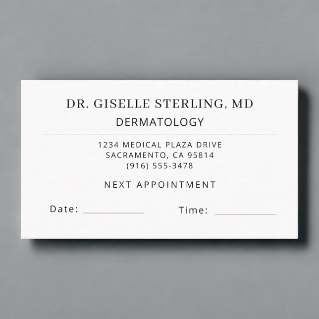 Dermatology Doctor Office Appointment Card (Creator Uploaded)
