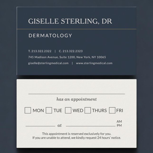 Dermatology Doctor Office Appointment Reminder Card (Creator Uploaded)