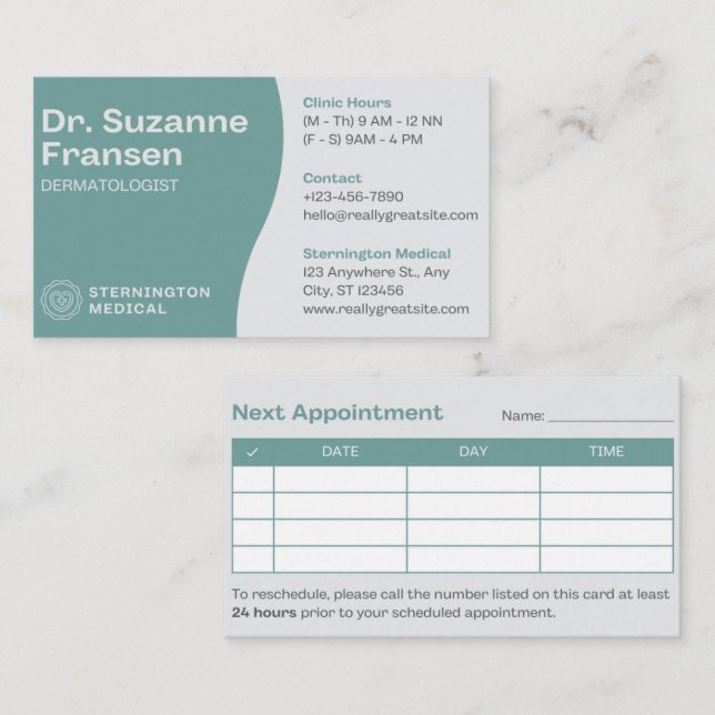 Dermatology Excellence: Your Skin's Best Friend Business Card (Front/Back)